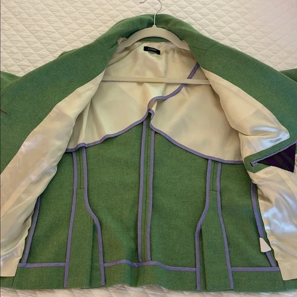 Vintage J Crew Scotland Wool Robert Noble Green Button Blazer Women’s 6 Small